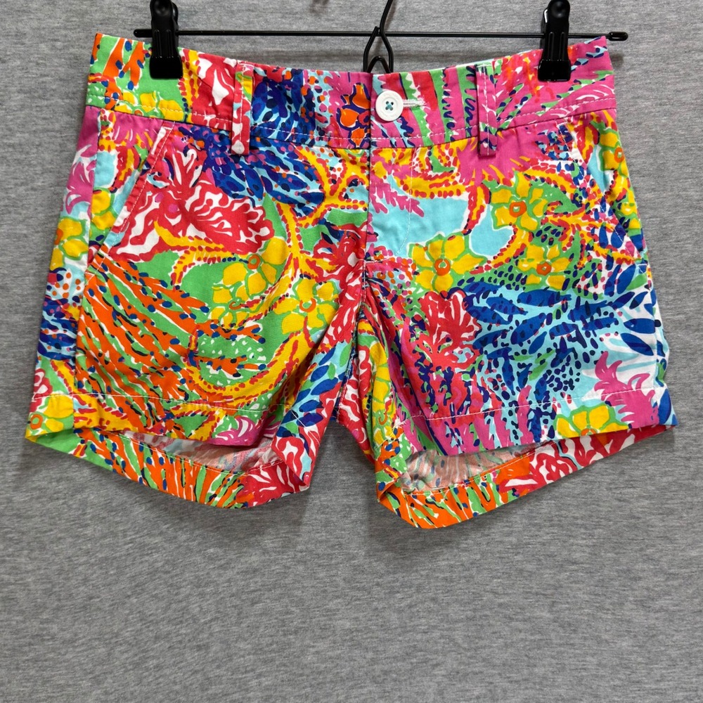 Lilly Pulitzer Callahan Shorts Womens 0 Multicolor Tropical Floral Coastal